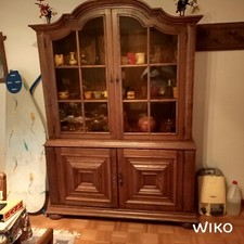 vitrinenschrank eiche rustikal massiv Zweiteilig. B:151cm H:204cm T:45cm