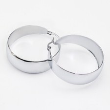 Breite Creolen Edelstahl 30-50mm, Farbwahl: Silber, Gold - Damen Große Ohrringe