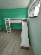 Hochbett mit Rutsche aus Kiefernholz 90 x 200cm