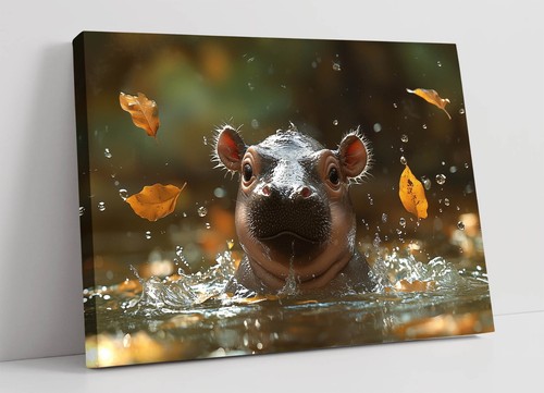 Baby nilpferd spielt - spielt, wasser
