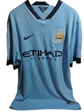 Manchester City Nike Trikot L Shirt Heimtrikot Fußball Jersey England Blau