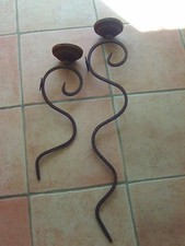 2 NEUE Rost Wandkerzenhalter