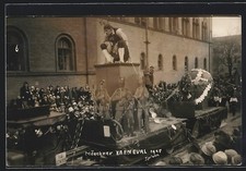 Ansichtskarte München, Karneval 1928, Festwagen 1928 