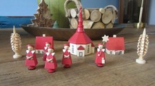 wie NEU,Seiffener Kirche mit Kurrende,rot,Erzgebirge Sternsinger Holz Handwerk