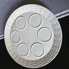 Runder Keramik-Teller für Pasteten oder Muffins, ca. 33 cm rund,  Altweiß