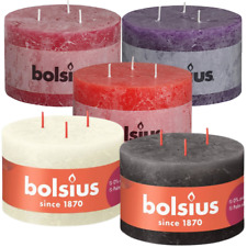 2 Stück Bolsius 3-Docht Stumpenkerzen 140x90mm XXL Rustik Kerzen Mehrdochtkerzen