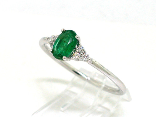 Smaragd ring 585 - 585, weißgold