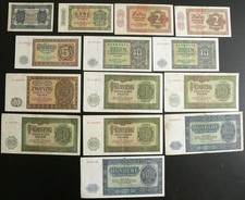 14x DDR: 50 Pfennig bis 100 Mark 1948 - Var. Serie dabei - Notenbank