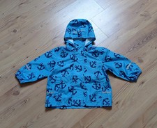 POCOPIANO Regenjacke Kapuze abknöpfbar 86/92 hellblau⚓ ANKER⚓Motivmuster Taschen