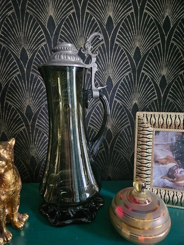 Glaskaraffe jugendstil - glaskaraffe,