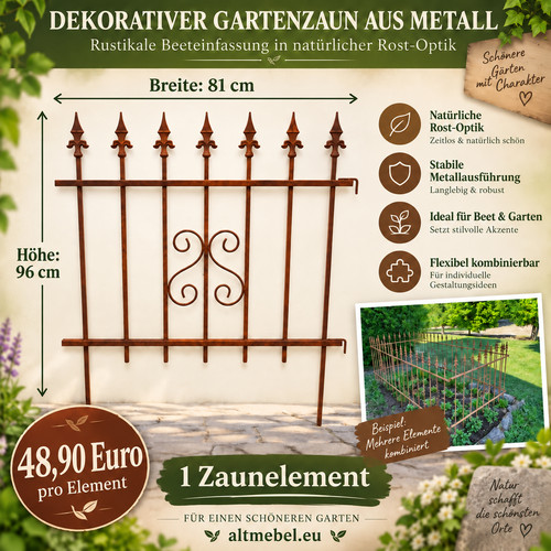 Gartenzäune edelrost eisen - ,