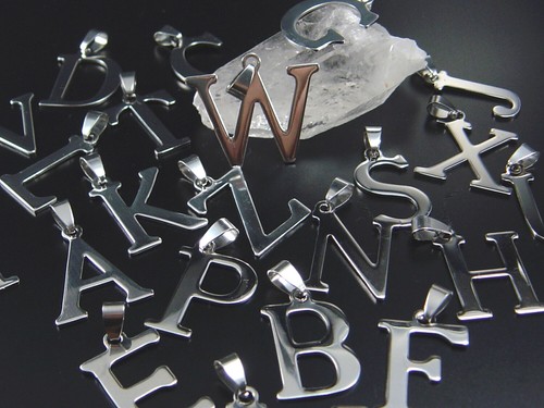 Edelstahlanhänger buchstabe - buchstabe, a