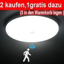 LED Deckenleuchte mit Bewegungsmelder Deckenlampe Sensor Küche Bad Flur Lampe