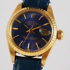 ROLEX  Lady Datejust in 18ct Gold - blaues Zifferblatt - Ref. 6917 1970/80 er J
