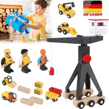 Holzspielzeug  Kran Spielzeug Baustellenfahrzeuge Kinder Baustelle Spielzeug TOP