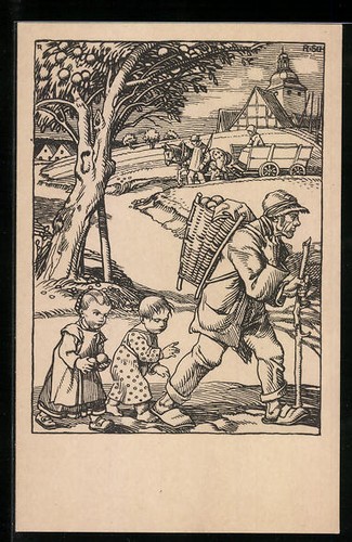 Künstler rudolf schiestl - künstler-ak,