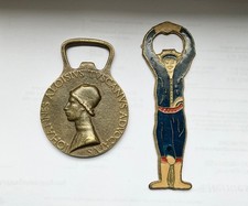 Paar Flaschenöffner - Bronze und Art Deco Emaillierte Metall