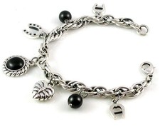 AIGNER A67350 Mädchen Damen Bettelarmband Anhänger Edelstahl Armband Bracelet