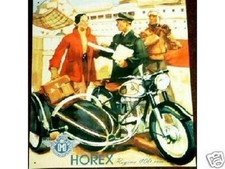 Retro Reklame Blechschild Oldtimer Motorrad Horex Regina Gespann  40x33cm