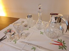 Feiertag-Getränke Set, Kristallkaraffe, Kristallkanne, Cocktailshaker, Eisschale