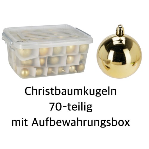 Weihnachtskugeln 70er set gold - 70er,