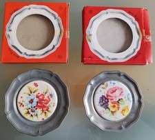 2 Zinnteller Ø 10cm mit