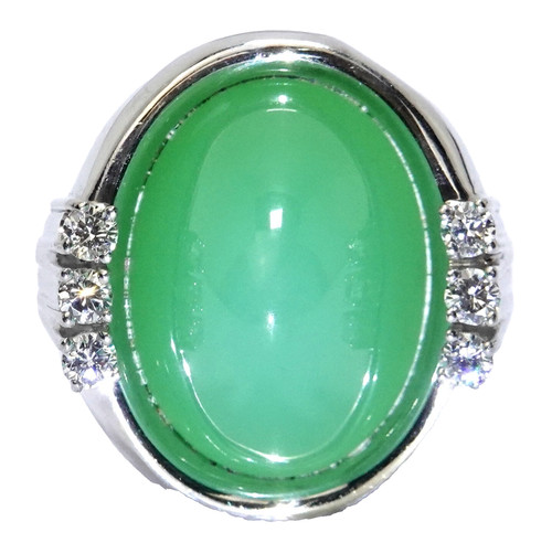 Ring gold chrysopras 22ct - chrysopras, 22ct.