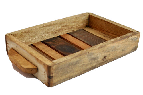 Tablett scrapwood massivholz - tablett,