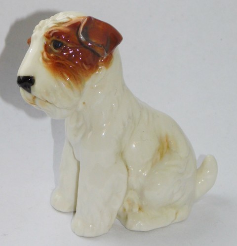 Porzellanfigur sitzender hund - porzellanfigur,