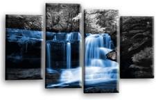 Wasserfall Wandbild Blau
