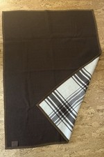 Vintage Plaid Wolldecke Schurwolle Braun Beige Kariert