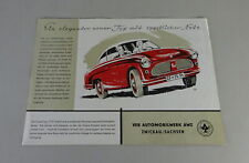 Prospektblatt / Broschüre AWZ P70 Coupé Stand 1957