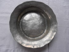 Zinn Teller, Platte, Schale, alt, goß, 37 cm, gemarkt