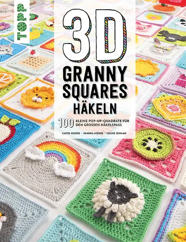 Granny squares häkeln - 3d,