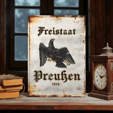 Schild Freistaat Preußen Adler Wappen 1918 Metallschild Schild Alu