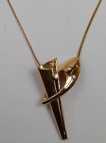 Collier gold 585 diamanten - collier,