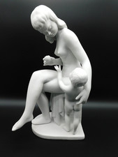 Porzellan Figur  Mutter mit Kind Dekofigur