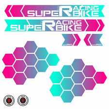 Aufkleber Fahrrad Rahmen 28-teilig XL Sticker Set Roller Super Racing Bike Pink