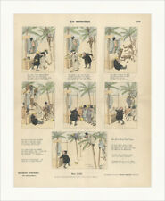 Der Ausverkauf Meissl Mann Palme Affe Rock Holzstich Münchener Bilderbogen 1158