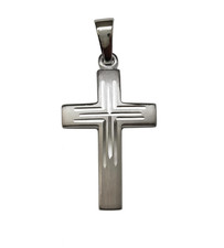925 Silber Unisex Kreuzanhänger Anhänger Kreuz massiv diamantiert rhodiniert