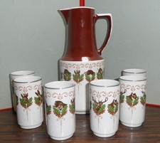 DDR Krug Karaffe mit Becher Jagdmotive  Jäger Förster