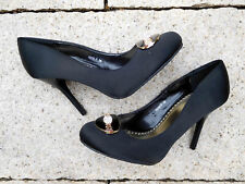 Stöckelschuhe Gr.38, High Heels, schwarz, sanfter Glanzstoff, SPENDENAKTION!