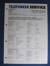 Telefunken  Stereo Radio Recorder RC 721 T / RC 1721 T  Service-Information*
