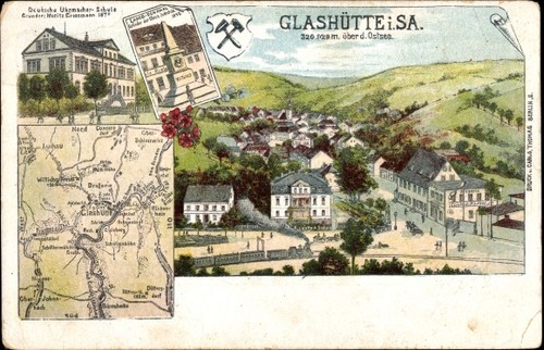 Landkarten glashütte in - ak,