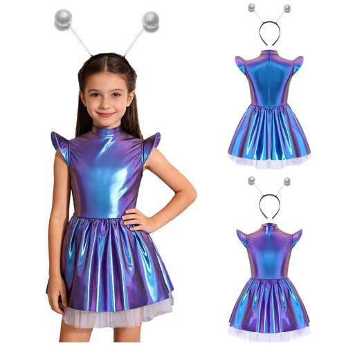 Mädchen alien kleid metallic - kleid,