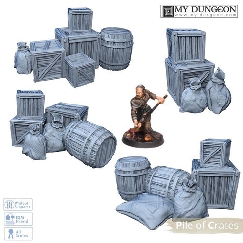 Pile crates 28mm terrain - of,