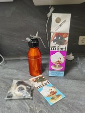 Sahnesyphon, orange, mit Zubehör, Gebrauchsanweisung, in OVP DDR