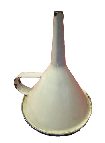 Emaille trichter weiß blauer - emaille,
