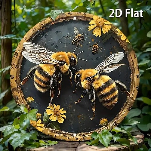 Blechschild rund bienen hummel - rund,