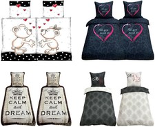 Bettwäsche 135x200 155x220 2 tlg 4 tlg Bettwaren Bettbezug Mikrofaser DREAM LOVE